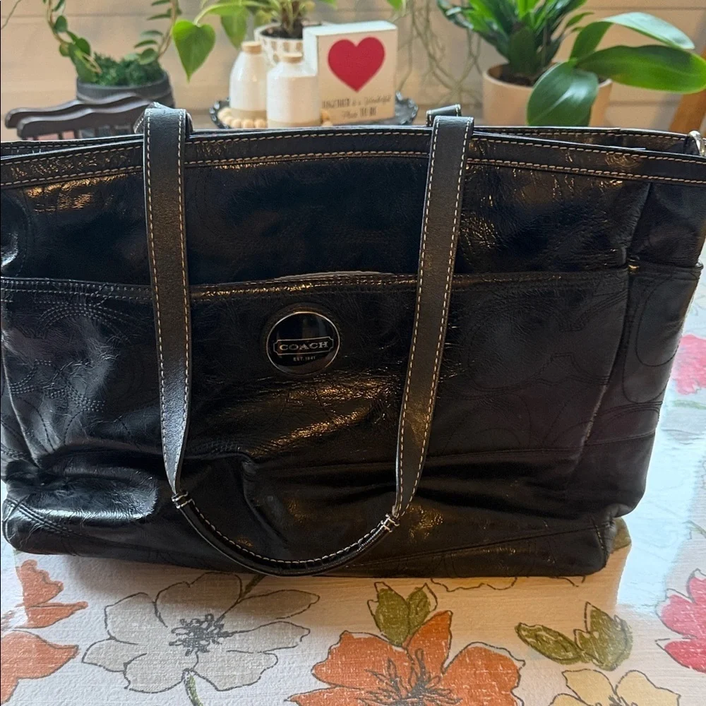 Coach Black Diaper Bag